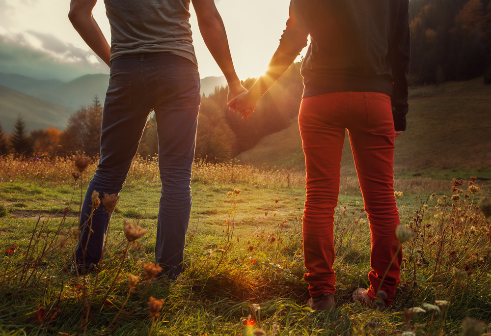 couple holding hands