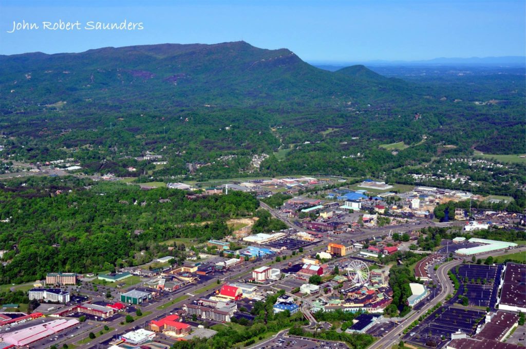 Aerial view in Pigeon Forge