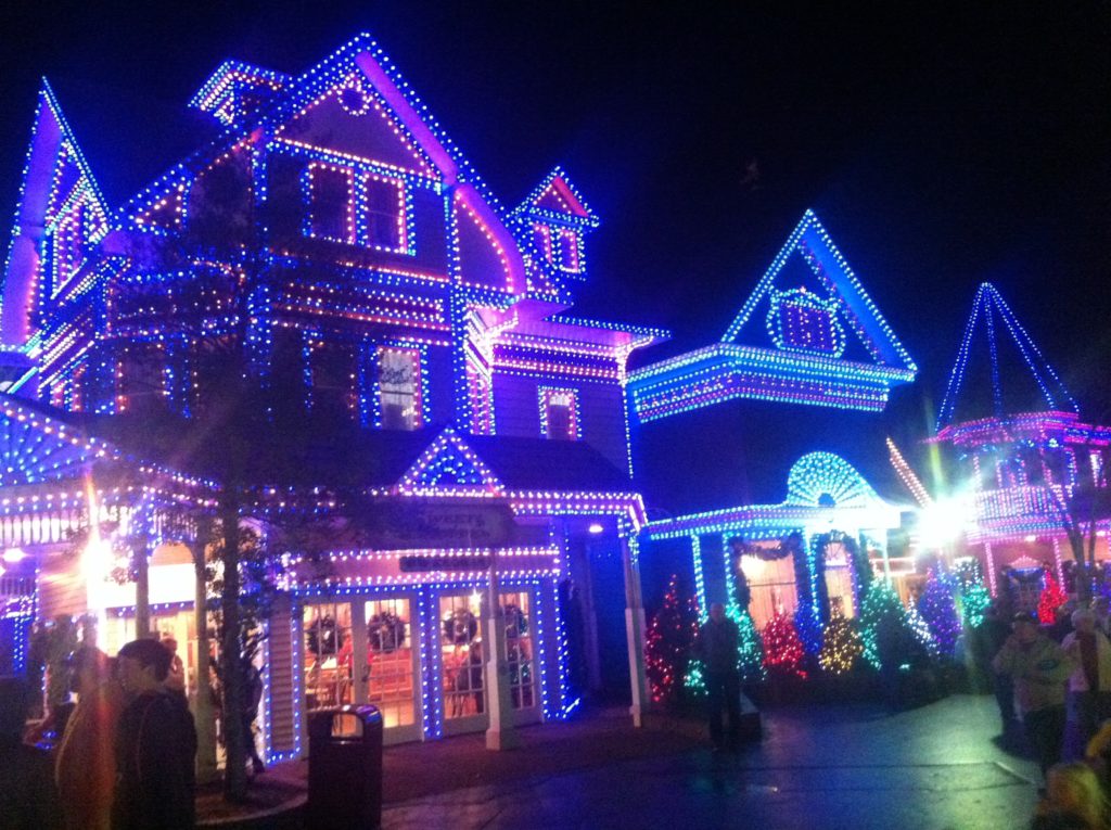 Smoky Mountain Christmas lights at Dollywood